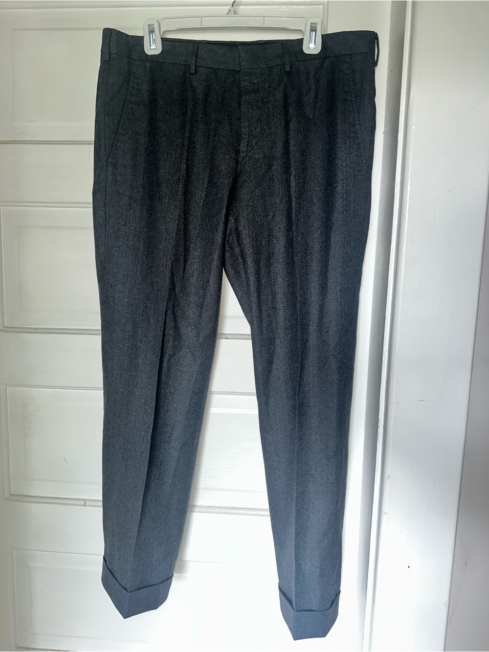 Prada Charcoal Gray Wool Cuffed Dress Pants Size 50